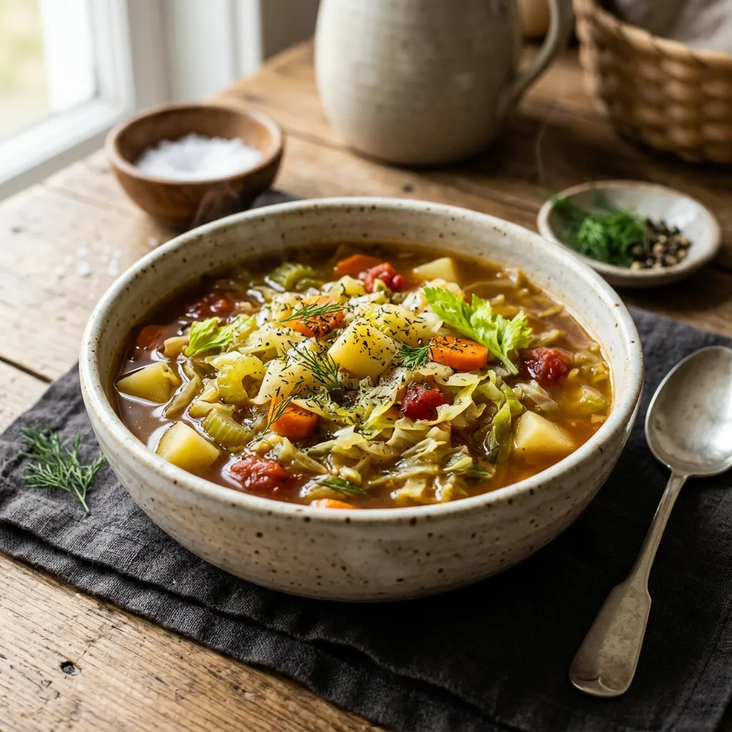 Shredded Cabbage Soup Recipe