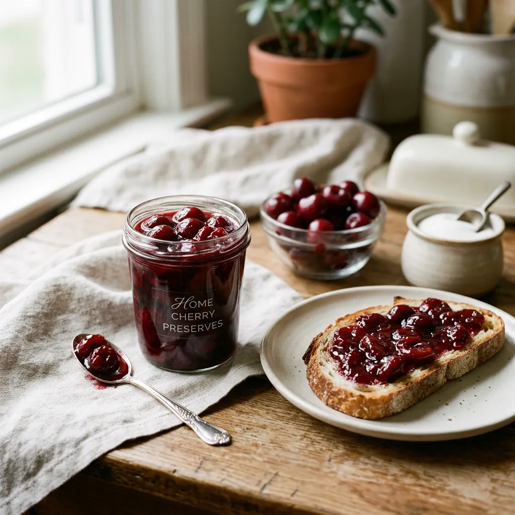 Simple Cherry Preserves Without Pectin
