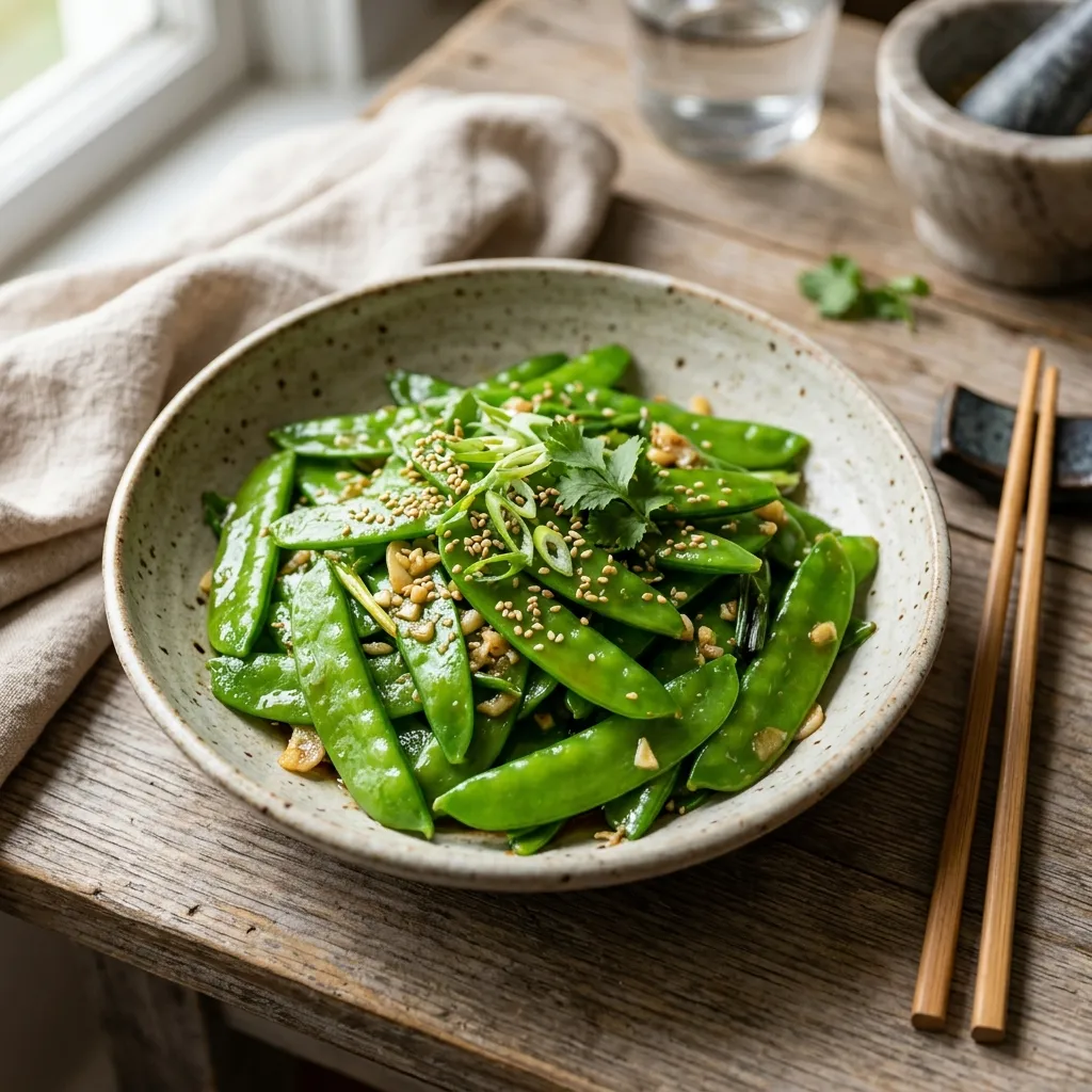 Simple Chinese Snow Peas Stir Fry