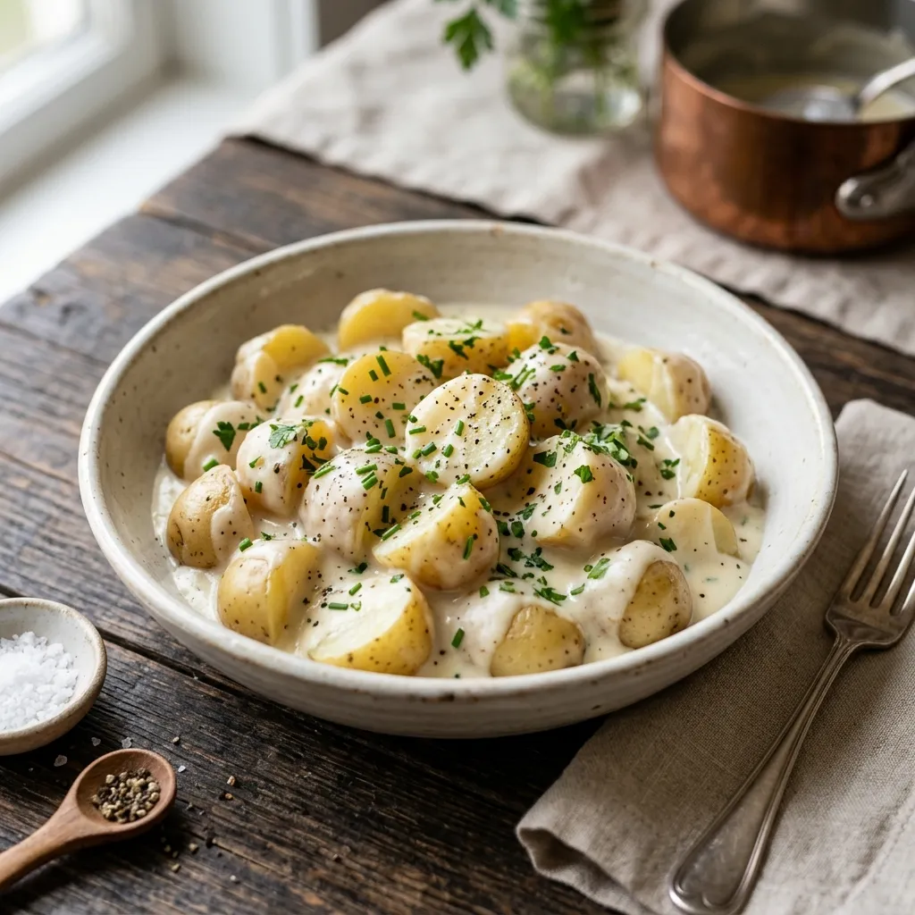 Simple Creamed New Potatoes