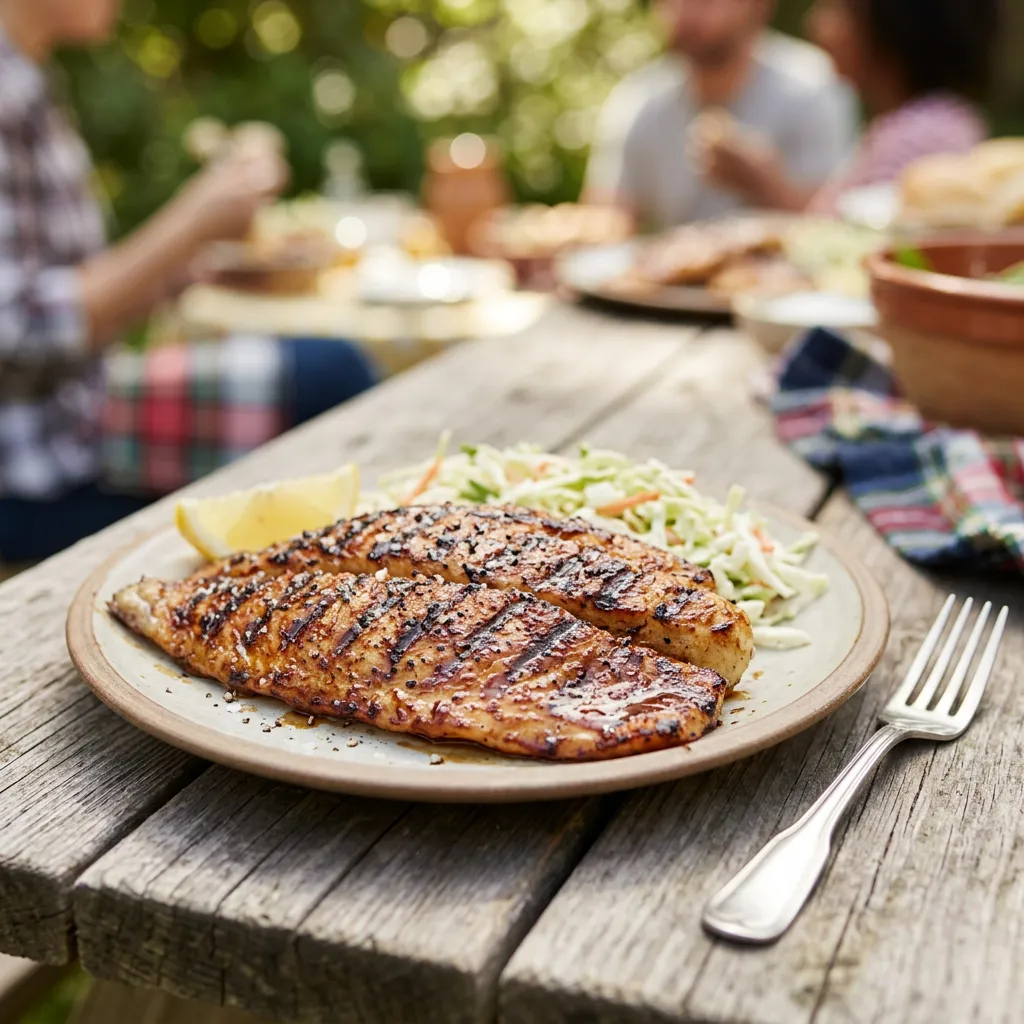 Finished Simple Grilled Catfish dish