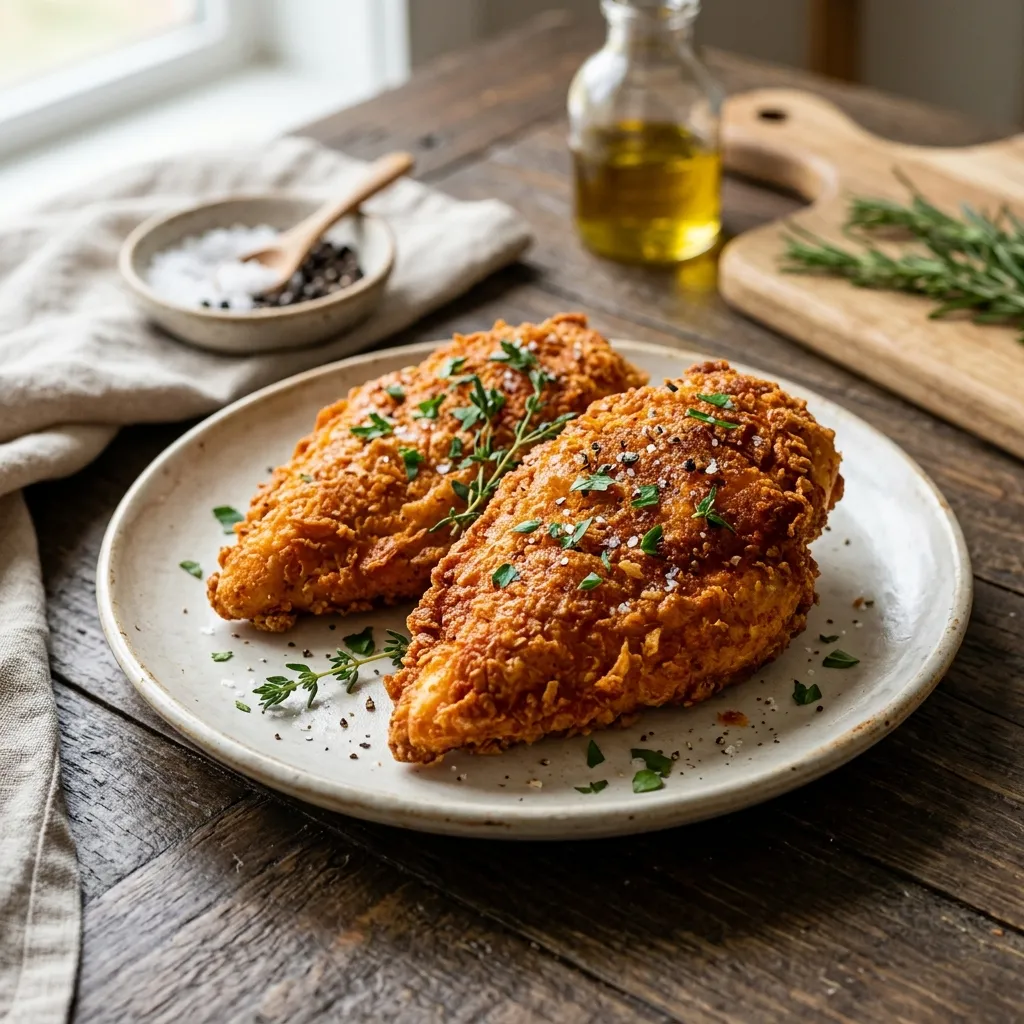 Simple Oven-Fried Chicken Breasts With Garlic