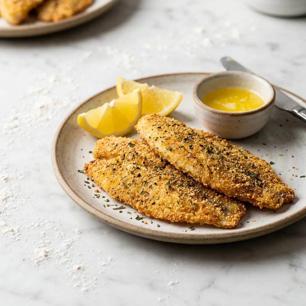 Finished Simple Oven-Fried Tilapia dish