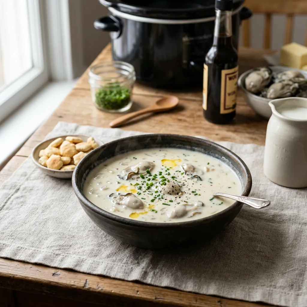 Simple Slow Cooker Oyster Stew