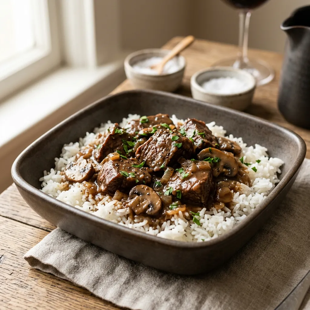 Simple Slow Cooker Sirloin Tips