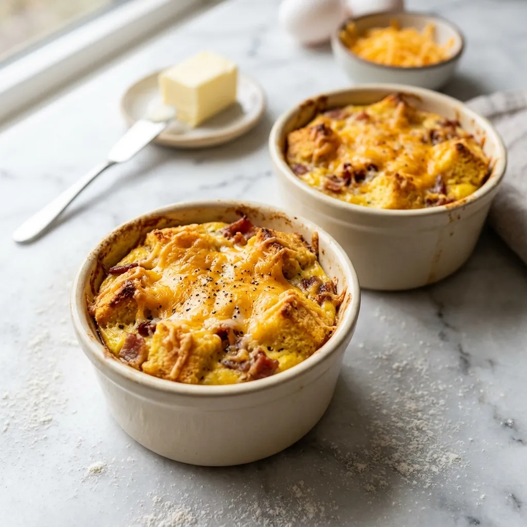 Single-Serve Cornbread, Egg, and Bacon Casserole