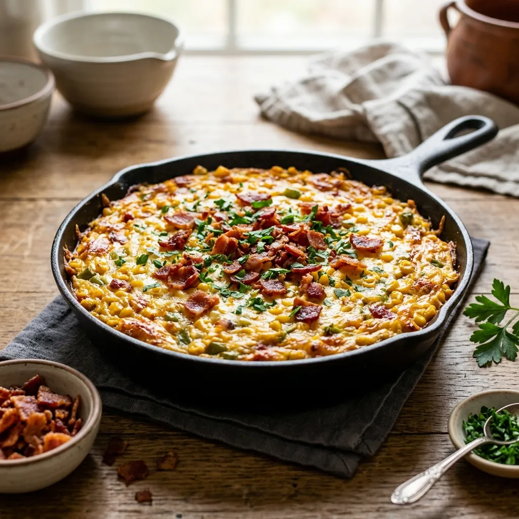 Skillet Corn With Bacon and Sour Cream