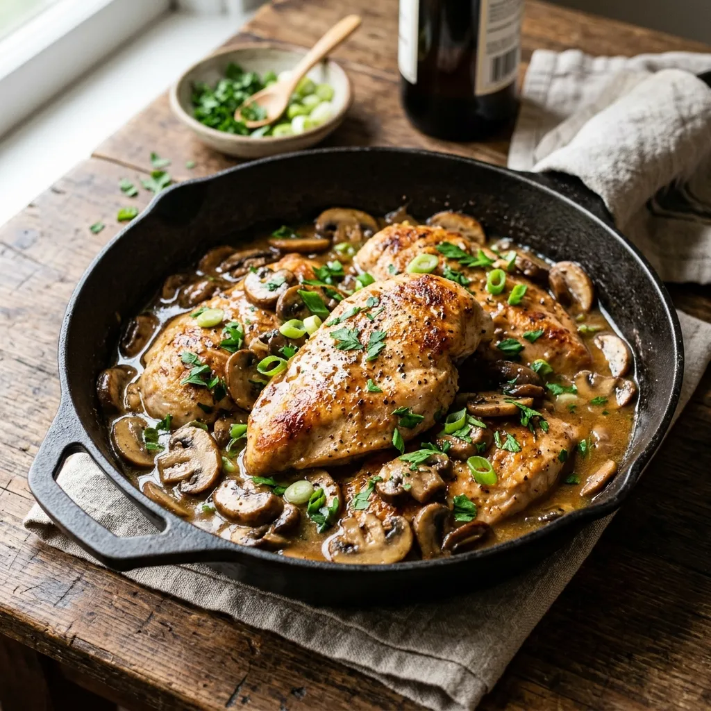 Skillet Lemon Chicken With Mushrooms