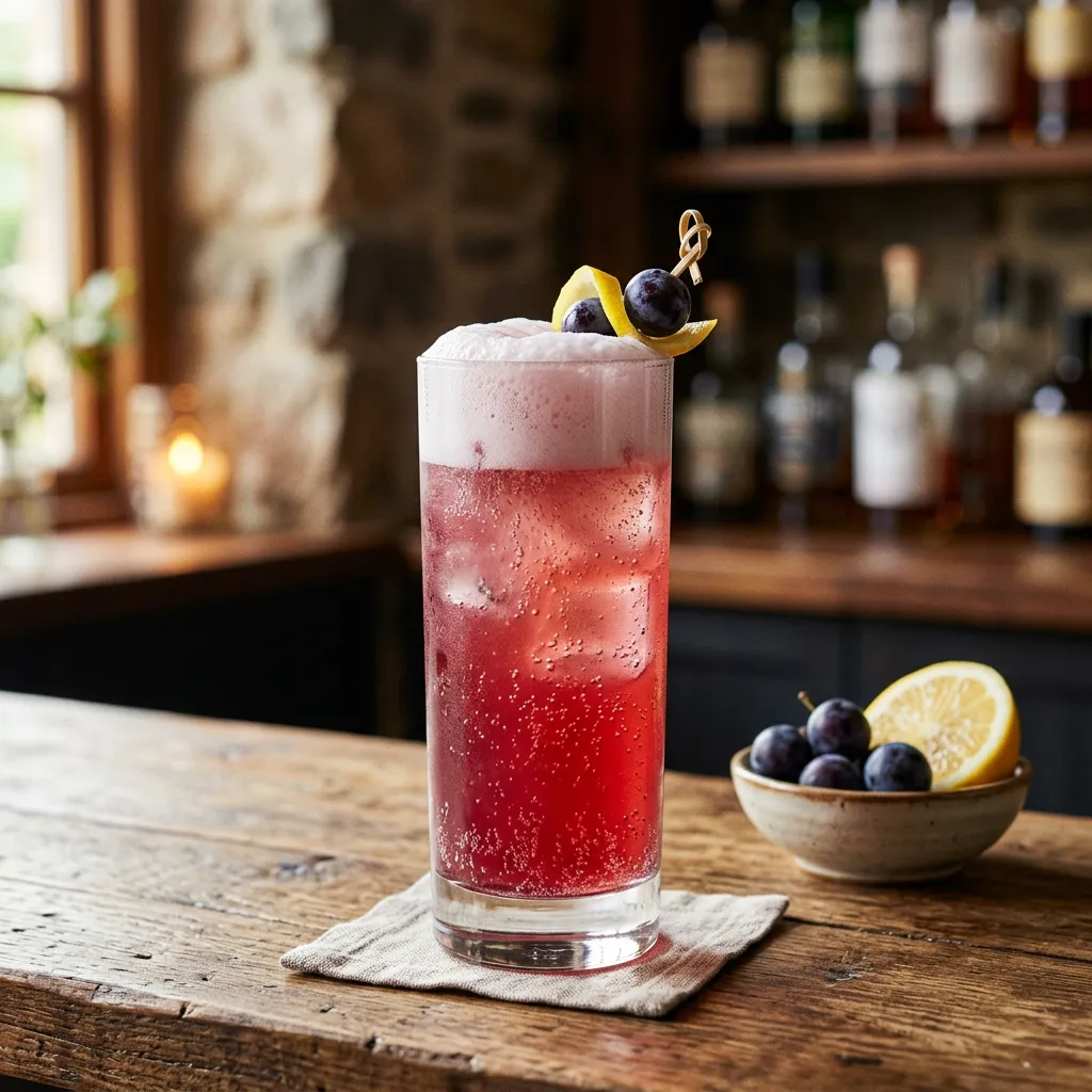 Sloe Gin Fizz Cocktail
