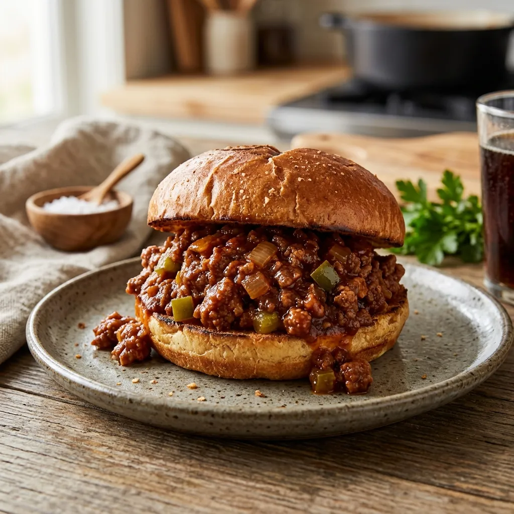 Sloppy Joe Sandwiches With Ground Beef and Sausage