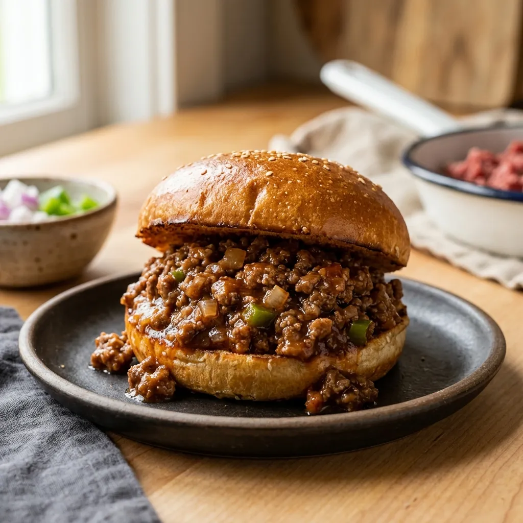 Finished Sloppy Joes Recipe dish