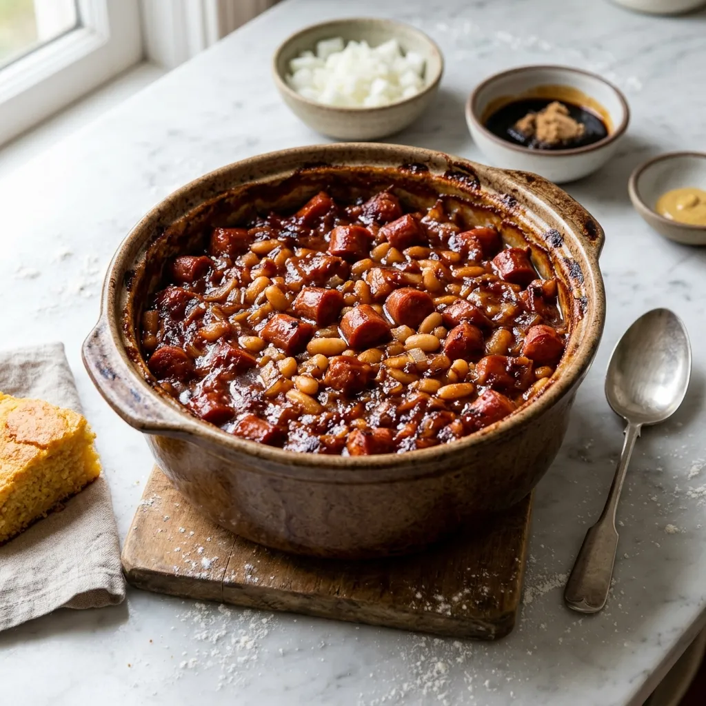 Slow-Baked Beans and Franks