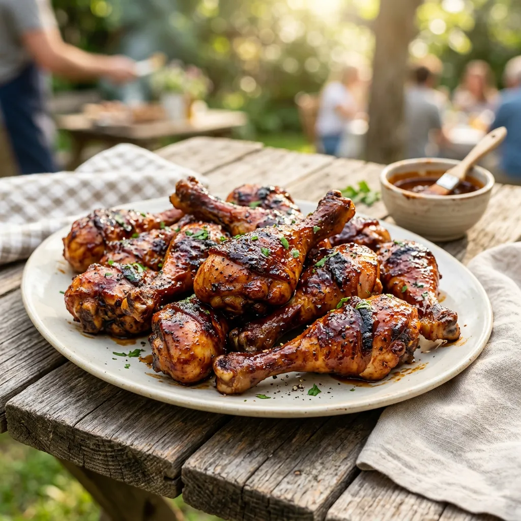 Finished Slow-Cooked Oven-Baked BBQ Chicken dish