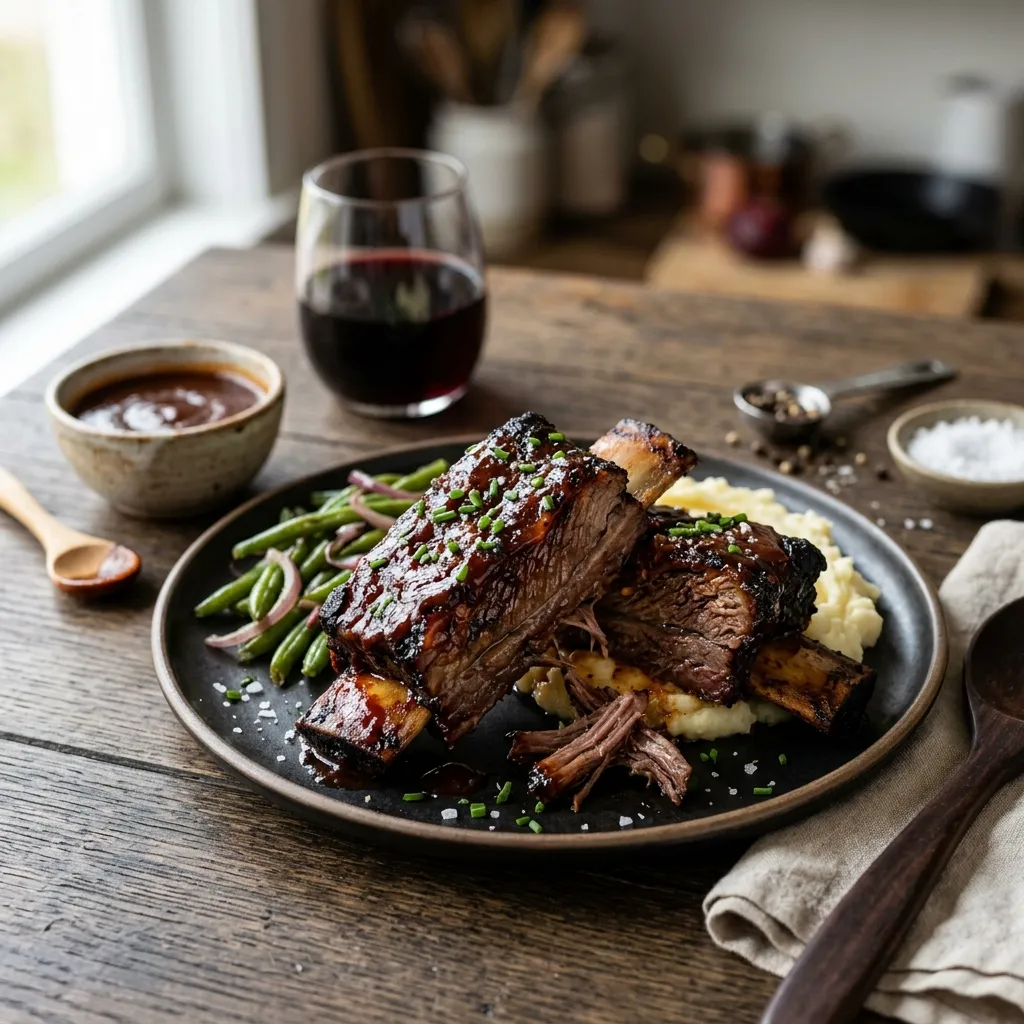 Slow Cooker Barbecue Beef Short Ribs