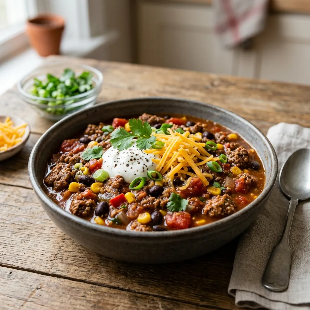 Slow Cooker Beef and Black Bean Stew