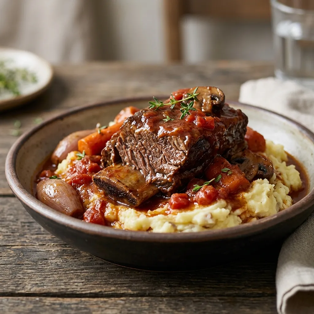 Slow Cooker Beef Short Ribs With Tomato Sauce