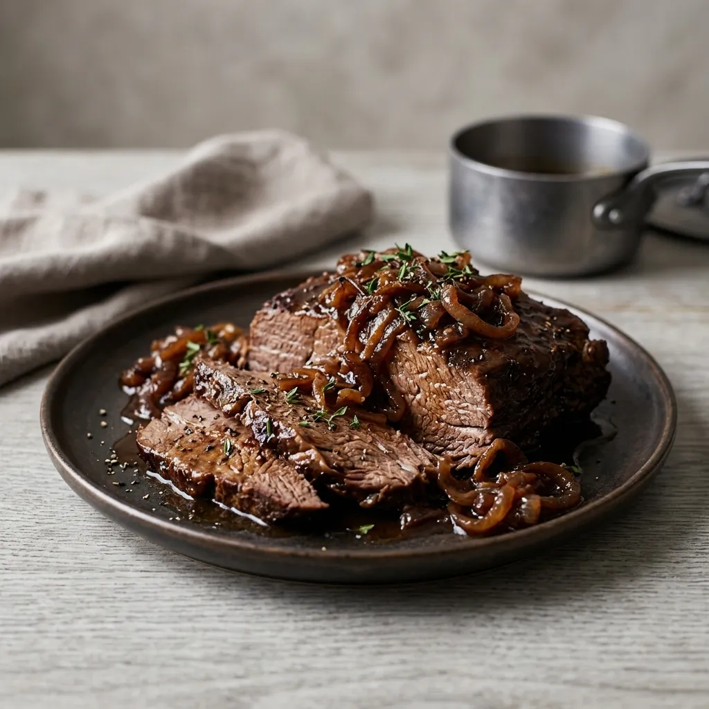 Slow Cooker Brisket With Caramelized Onions