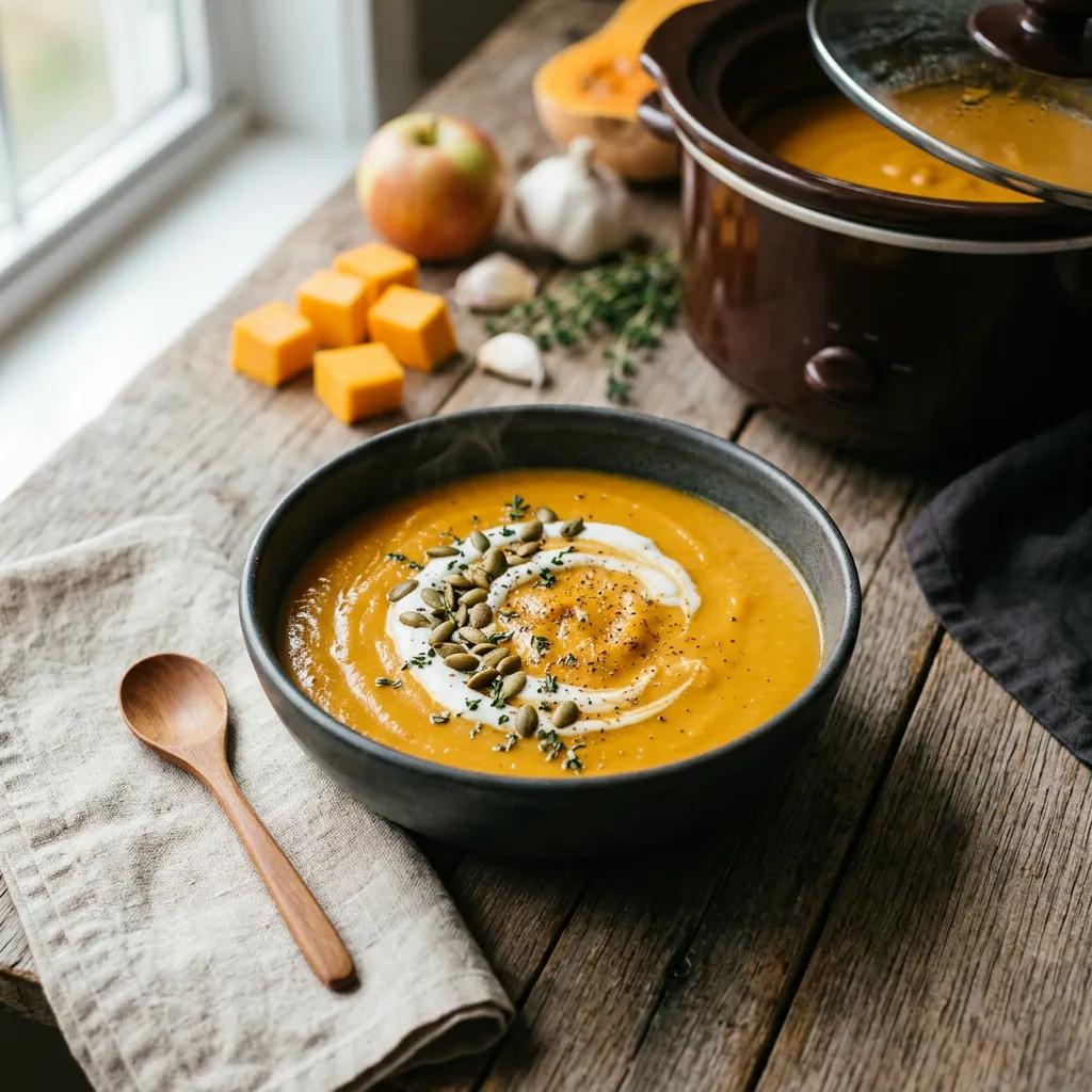 Slow Cooker Butternut Squash Soup Recipe