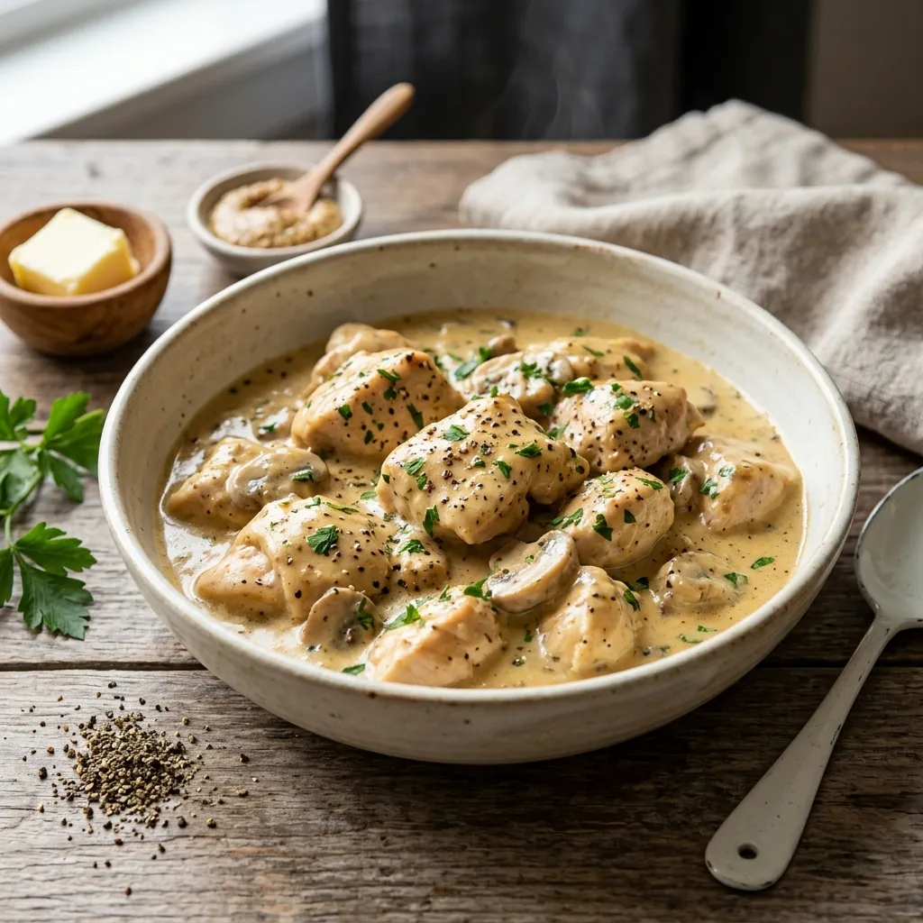 Slow Cooker Chicken With Creamy Dijon Mustard Sauce