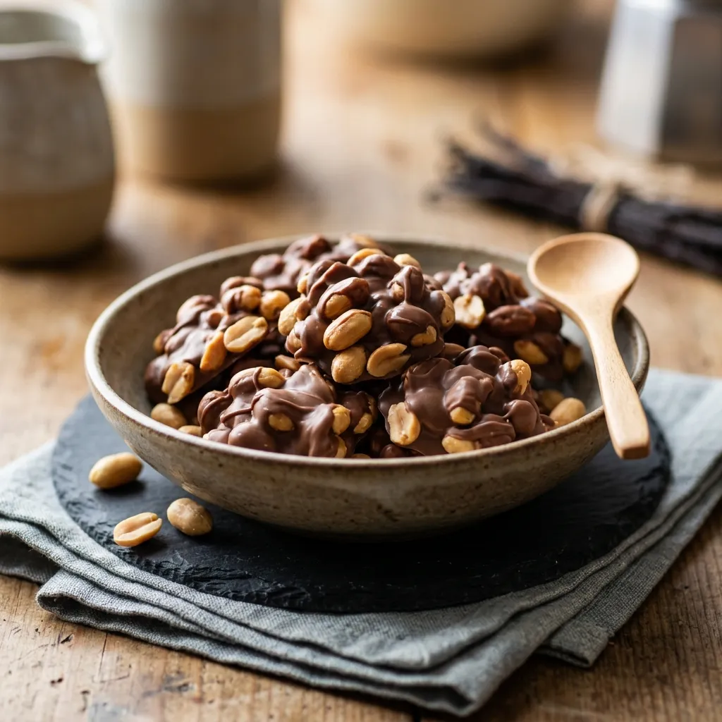 Slow Cooker Chocolate Peanut Clusters