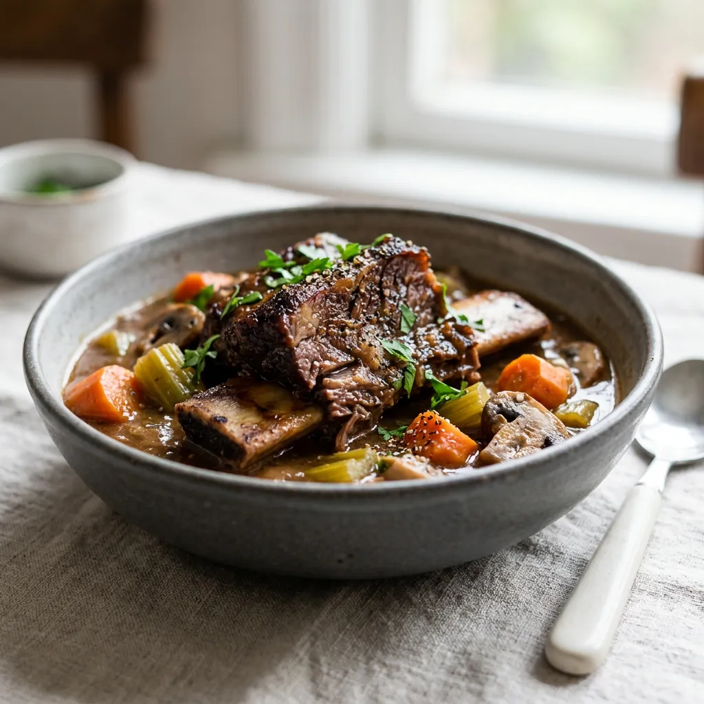 Slow Cooker Golden Short Ribs With Vegetables Recipe