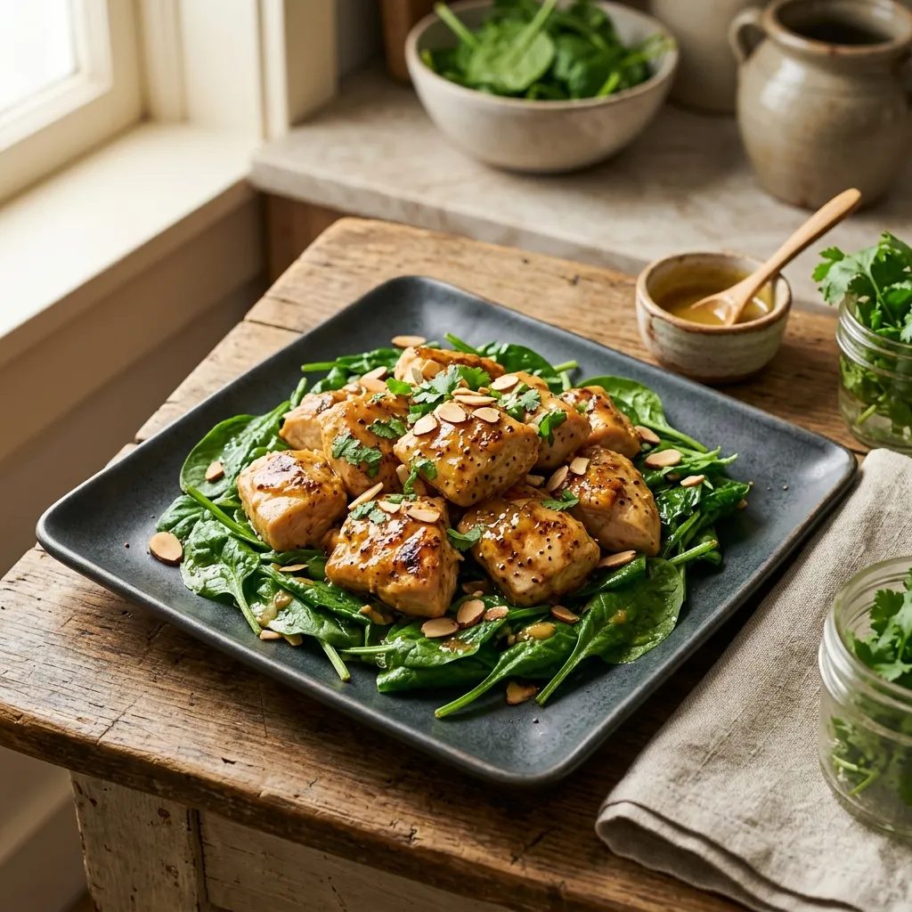 Slow Cooker Honey Mustard Chicken With Spinach