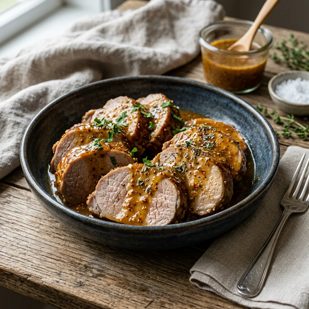 Slow Cooker Honey Mustard Pork Tenderloin