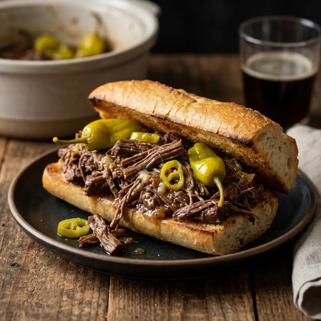Slow Cooker Italian Beef and Beer