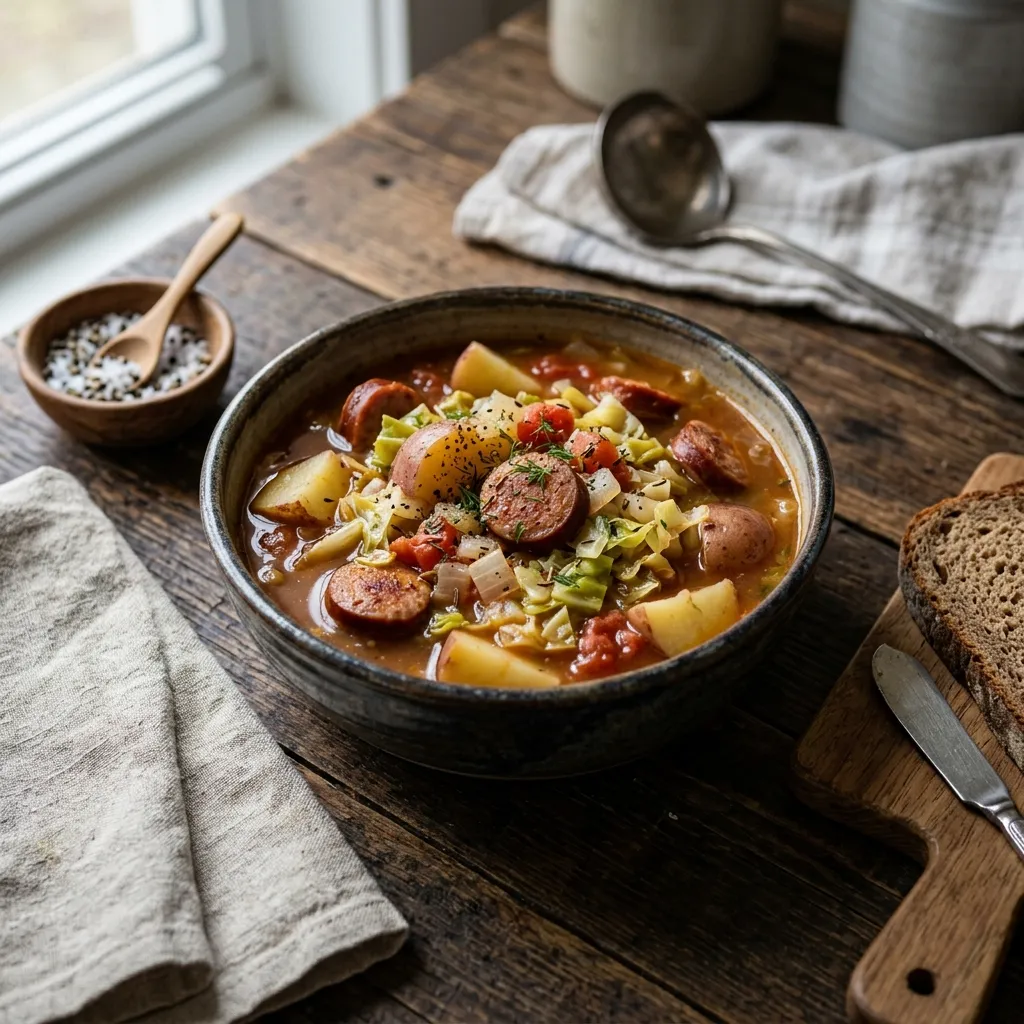 Slow Cooker Polish Sausage and Cabbage Soup