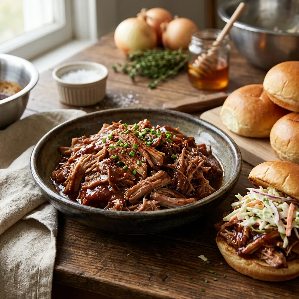 Slow Cooker Pulled Pork Barbecue Sandwiches