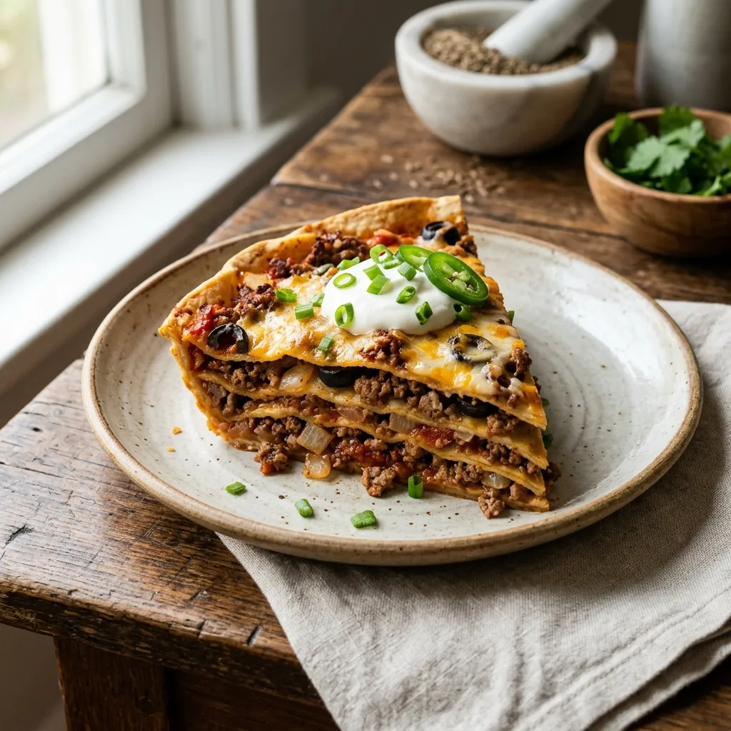 Slow Cooker Taco Stack With Ground Beef