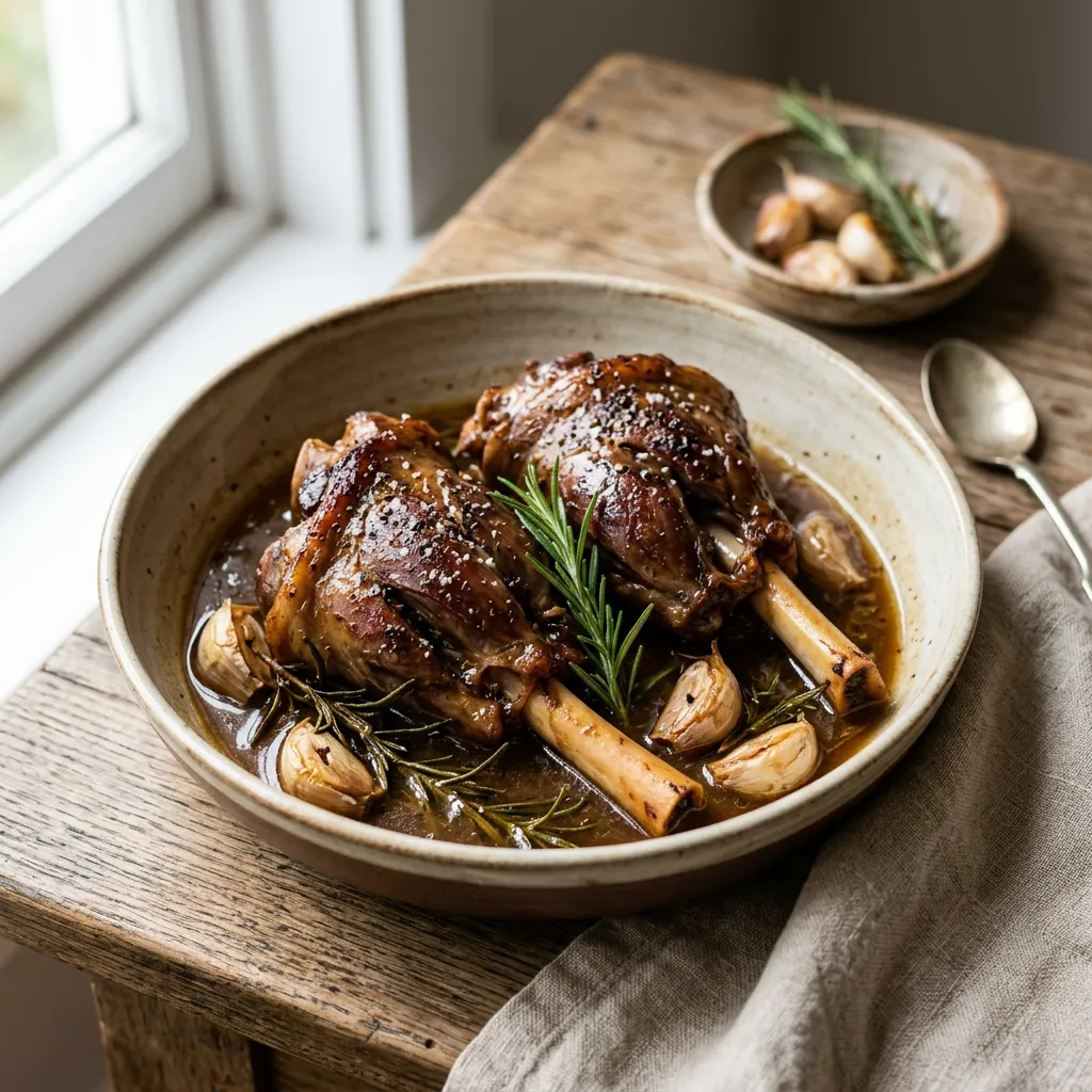 Slow-Roasted Rosemary Garlic Lamb Shanks Recipe