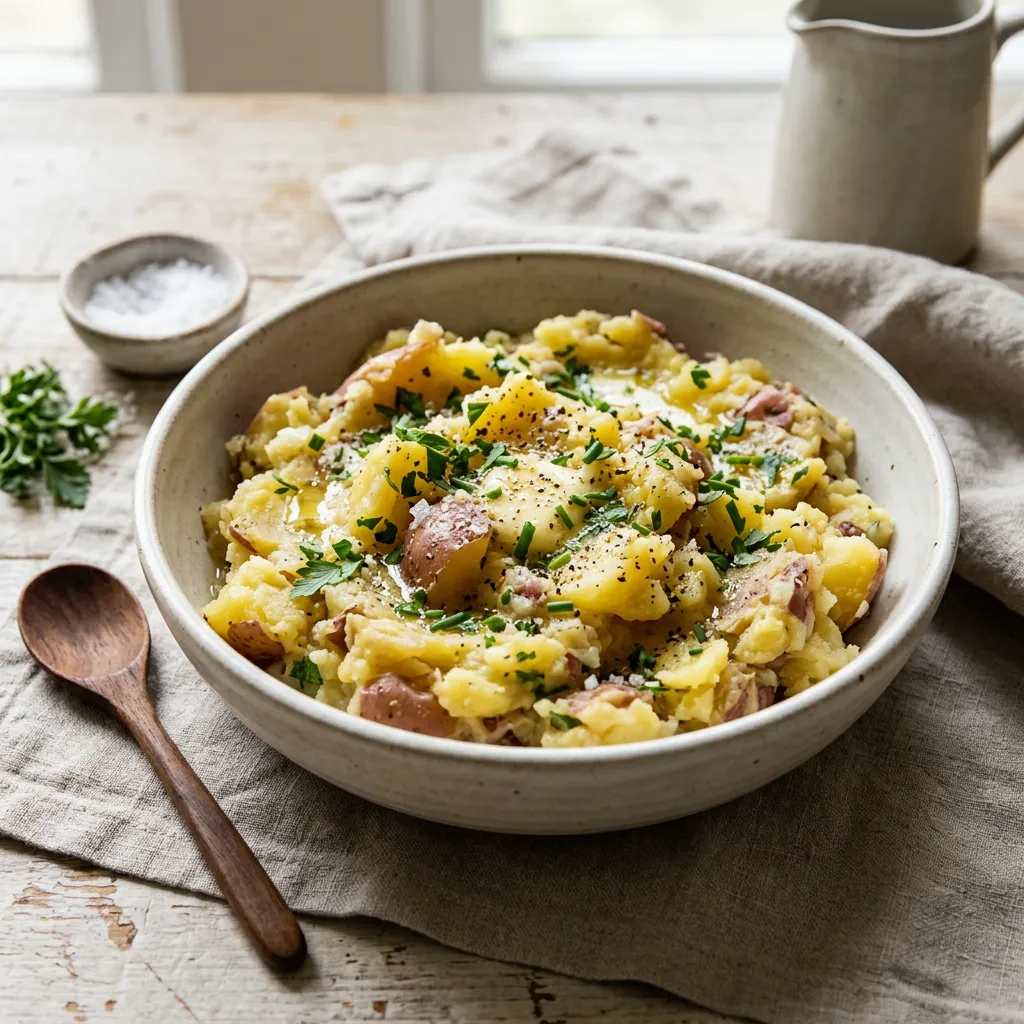 Smashed Red Potatoes With Garlic