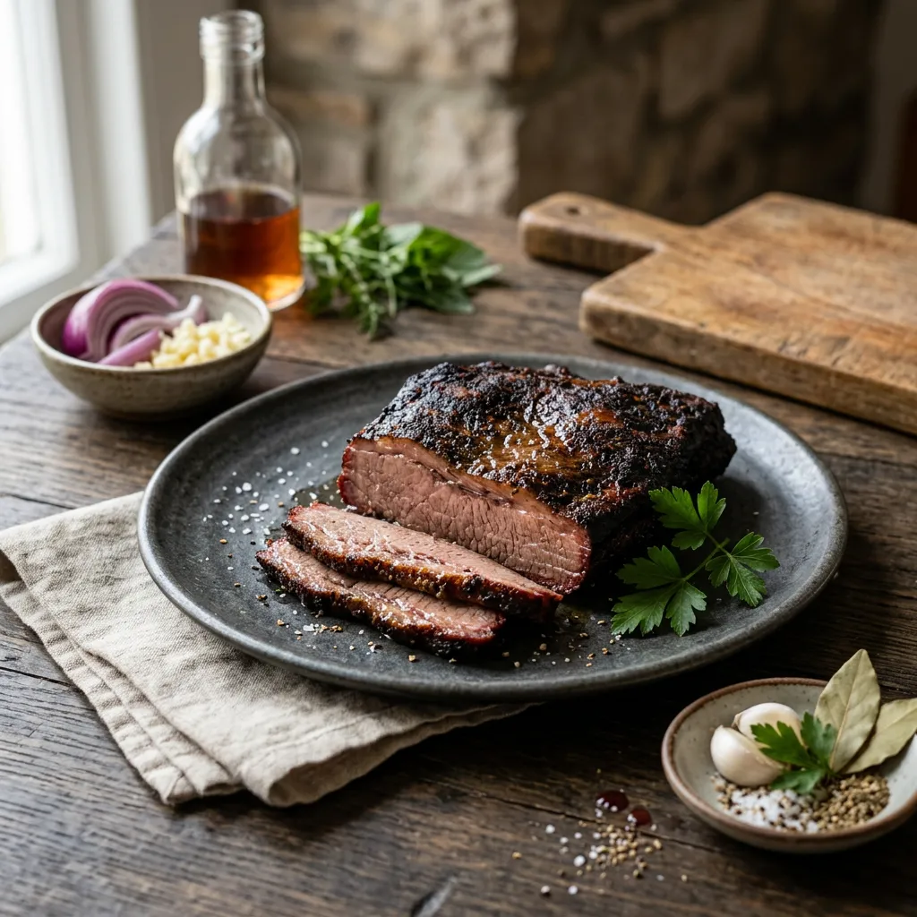 Finished Smoked Mini-Brisket dish