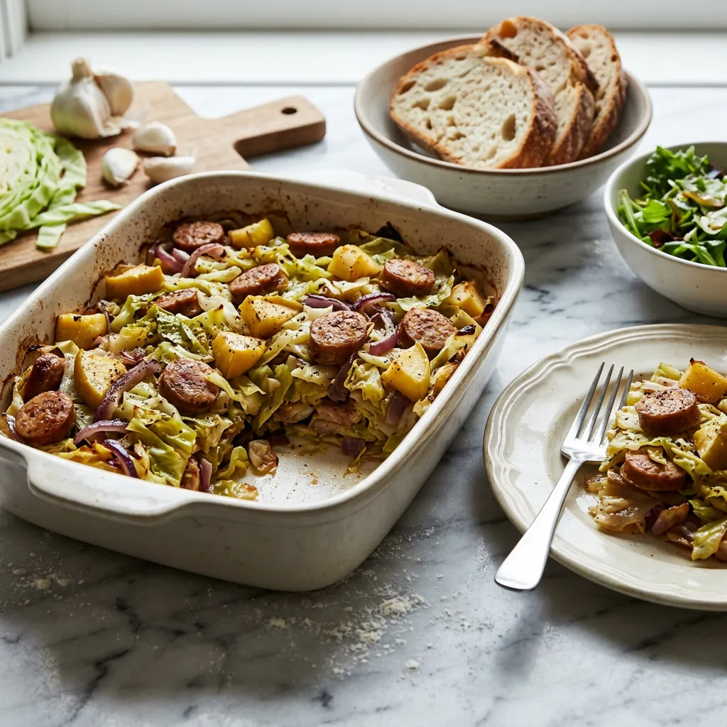 Smoked Sausage With Cabbage and Apples