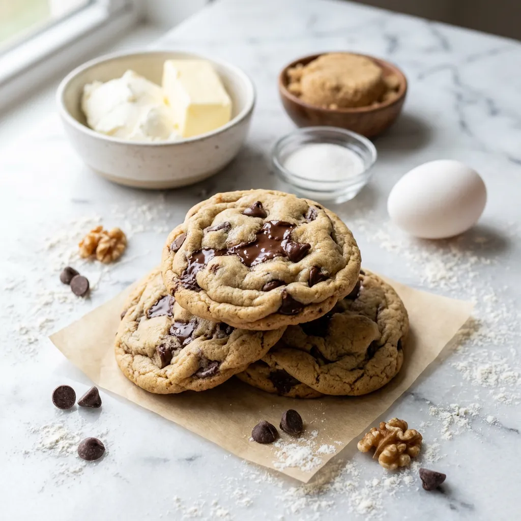 Soft Batch Cream Cheese Chocolate Chip Cookies