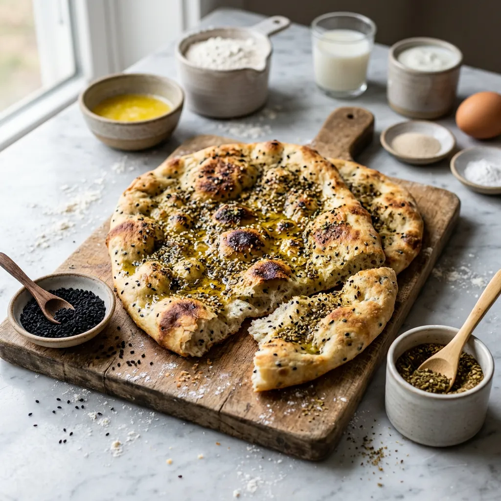 Soft Naan Bread Recipe With Za'atar Seasoning