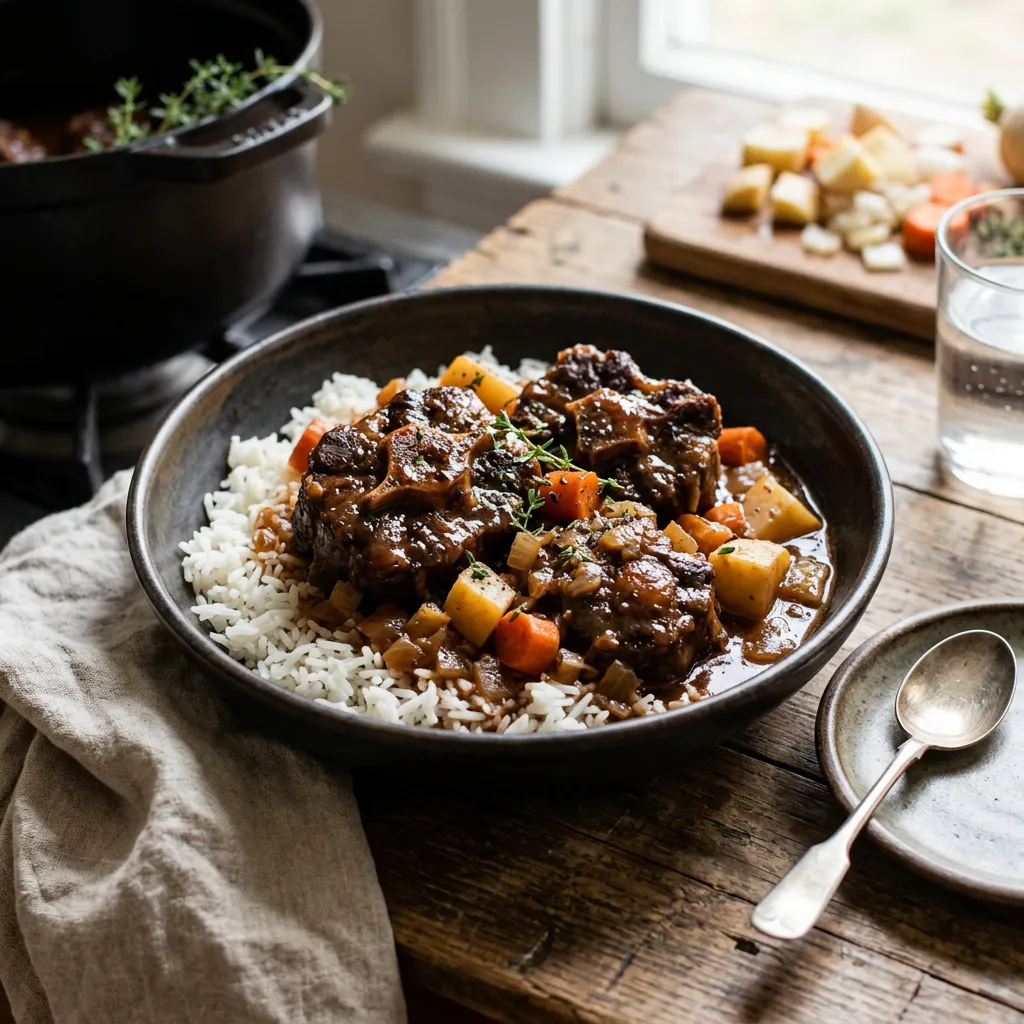 Soul Food Braised Oxtails With Carrots, Parsnips and Turnips