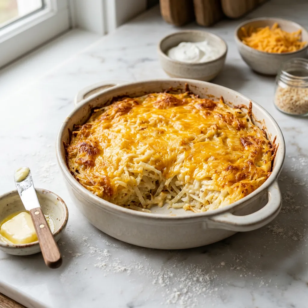 Sour Cream and Cheese Hash Brown Casserole