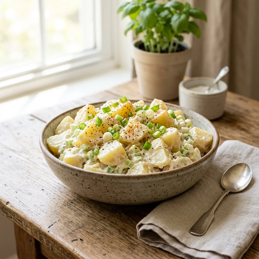 Finished Sour Cream Potato Salad dish