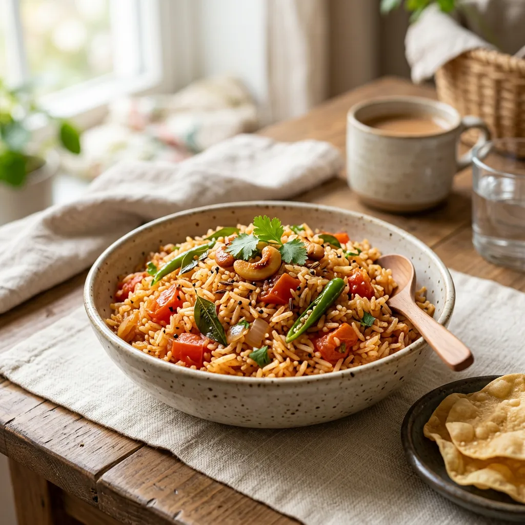 South Indian Tangy Tomato Rice