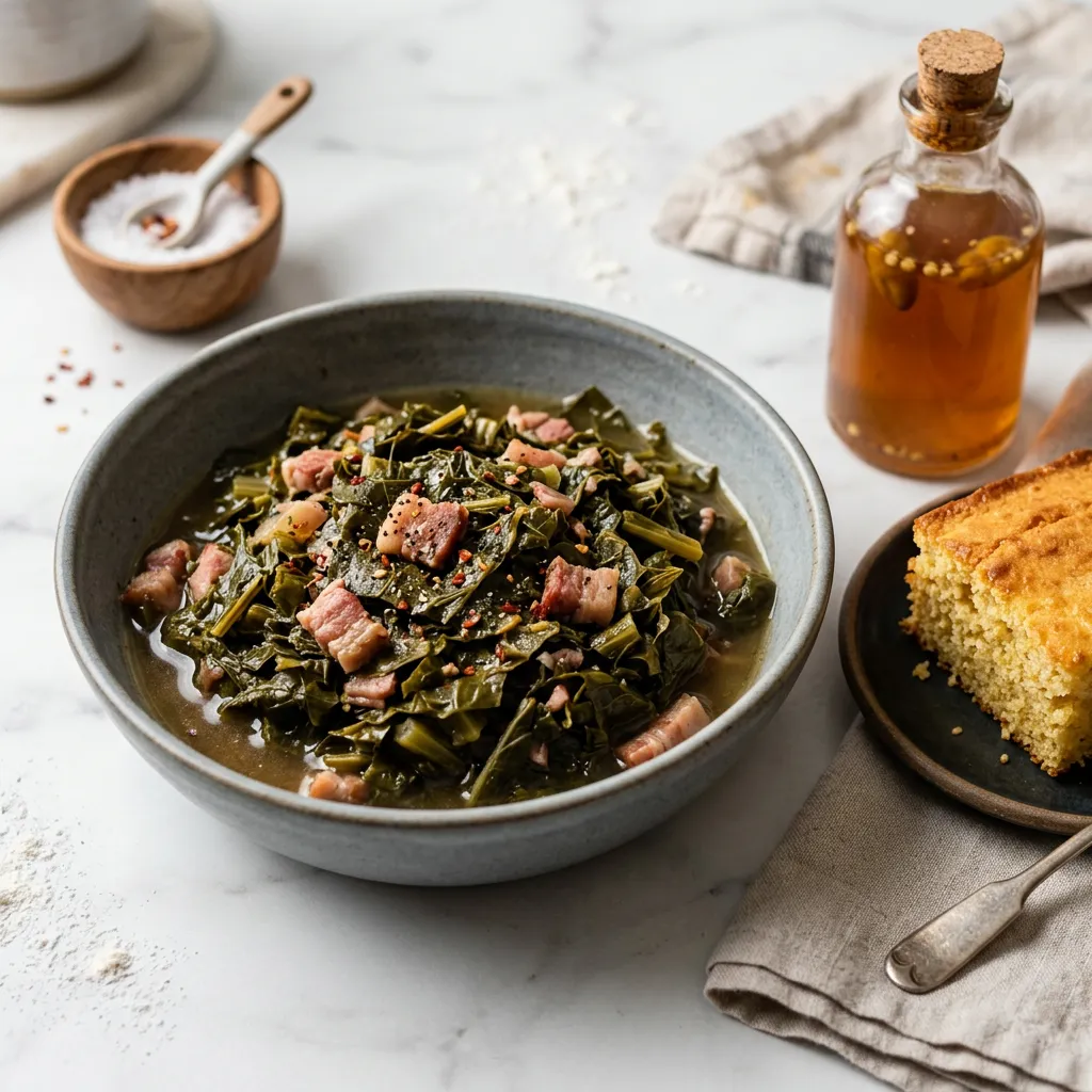 Finished Southern Turnip Greens dish