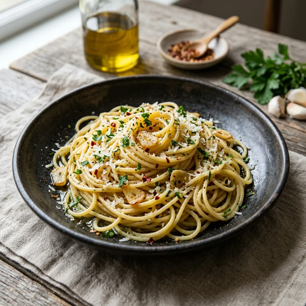 Spaghetti Aglio e Olio (Garlic Spaghetti)