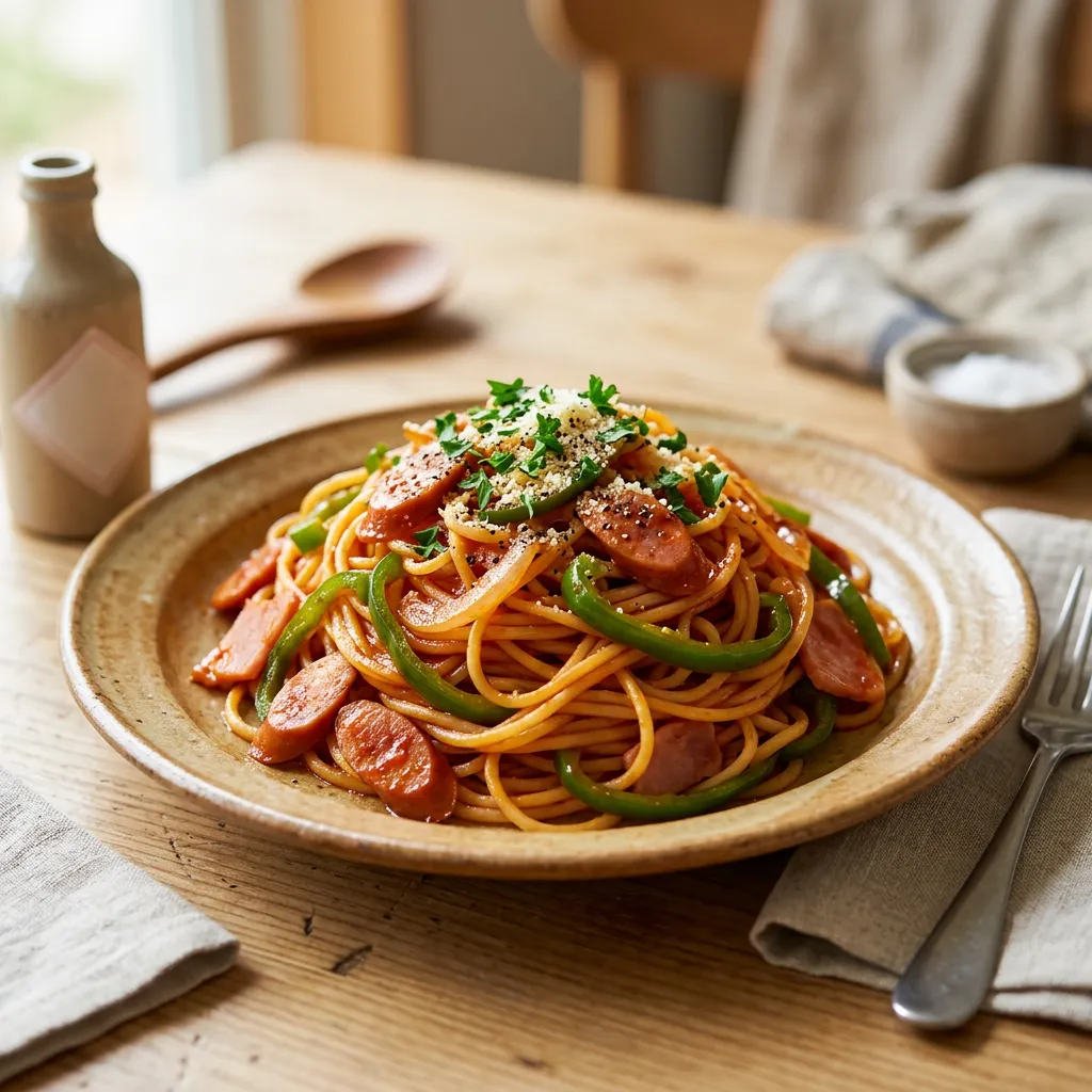 Spaghetti Napolitan (Japanese Ketchup Pasta)