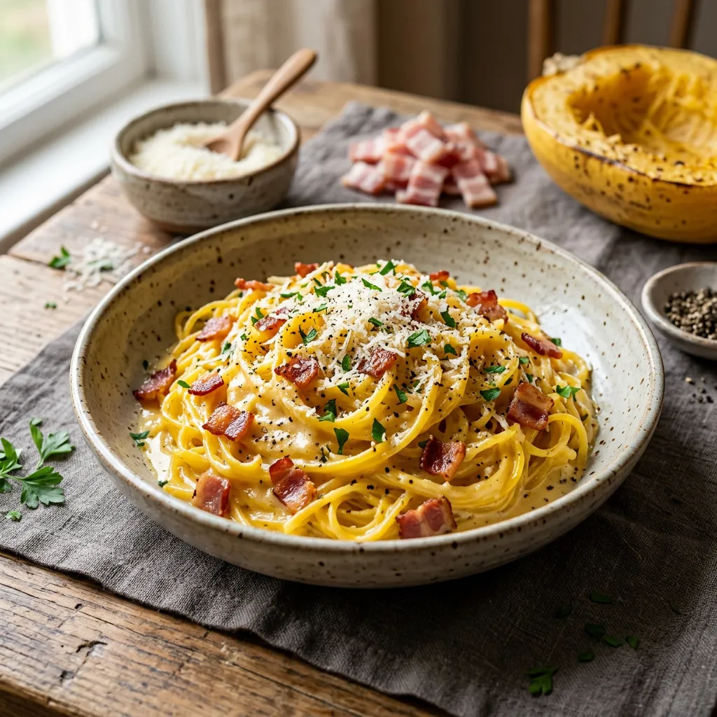 Spaghetti Squash Carbonara Recipe