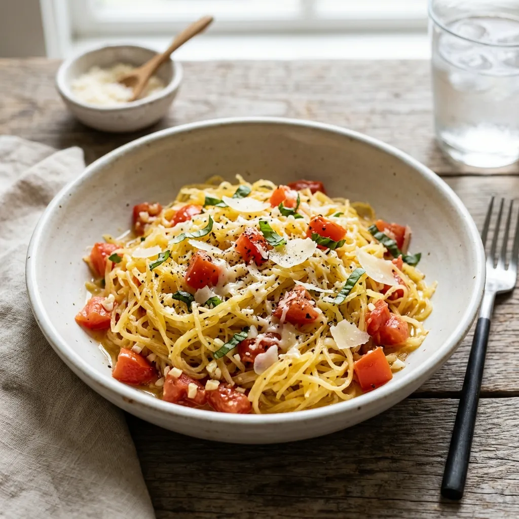 Spaghetti Squash With Tomatoes and Parmesan