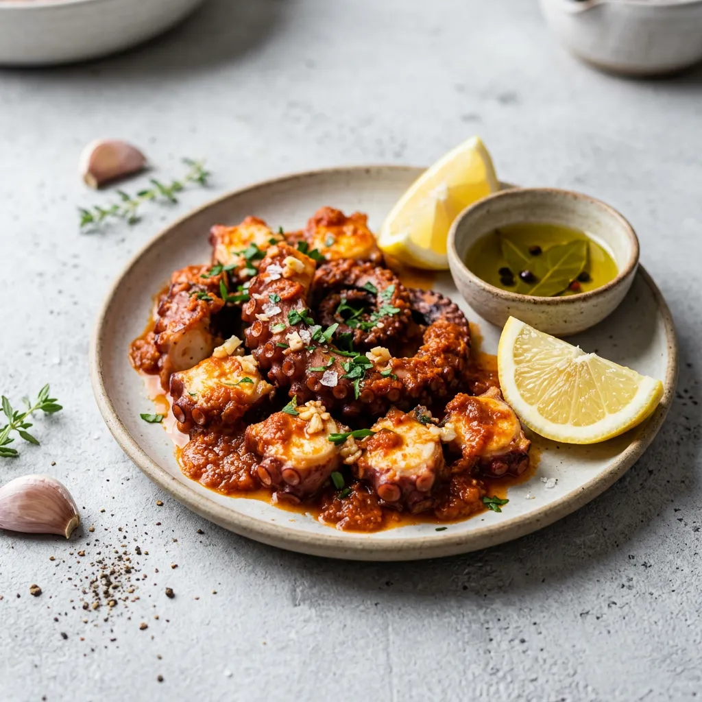 Spanish Braised Octopus in Paprika Sauce