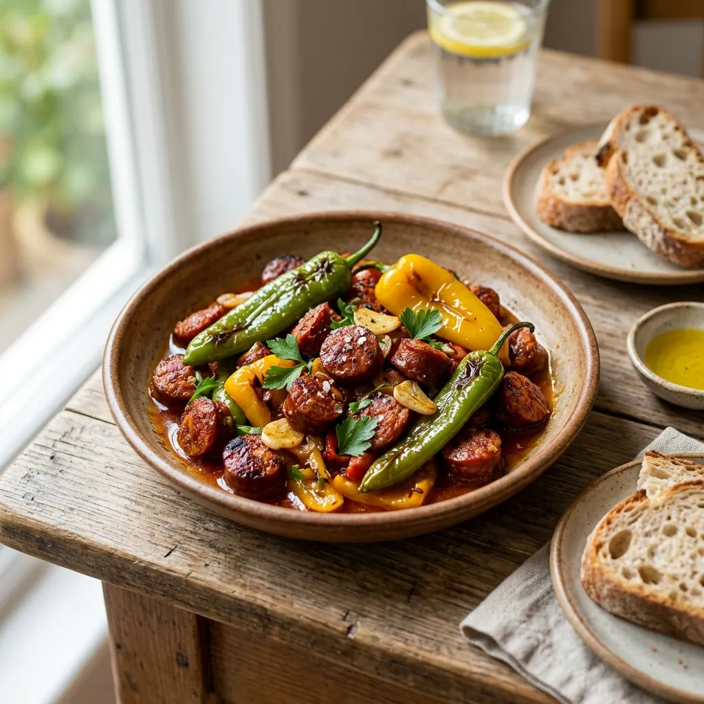 Spanish Chorizo and Peppers (Pimientos y Chorizo Frito)
