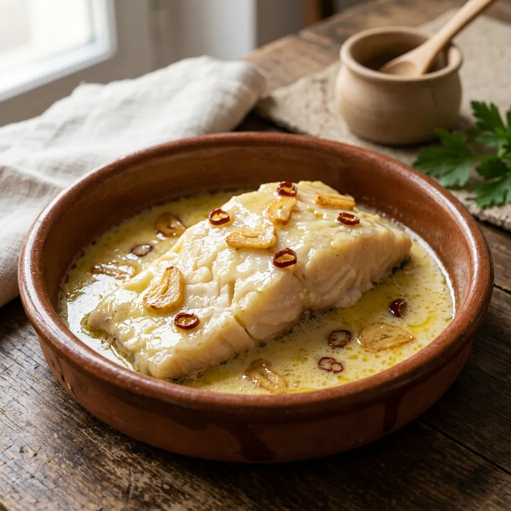 Spanish Cod With Pil Pil Sauce