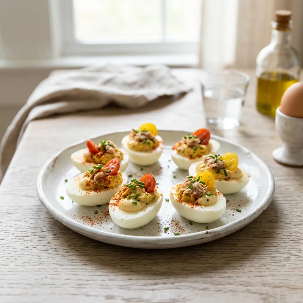 Spanish-Style Deviled Eggs (Huevos Rellenos de Atún) Recipe